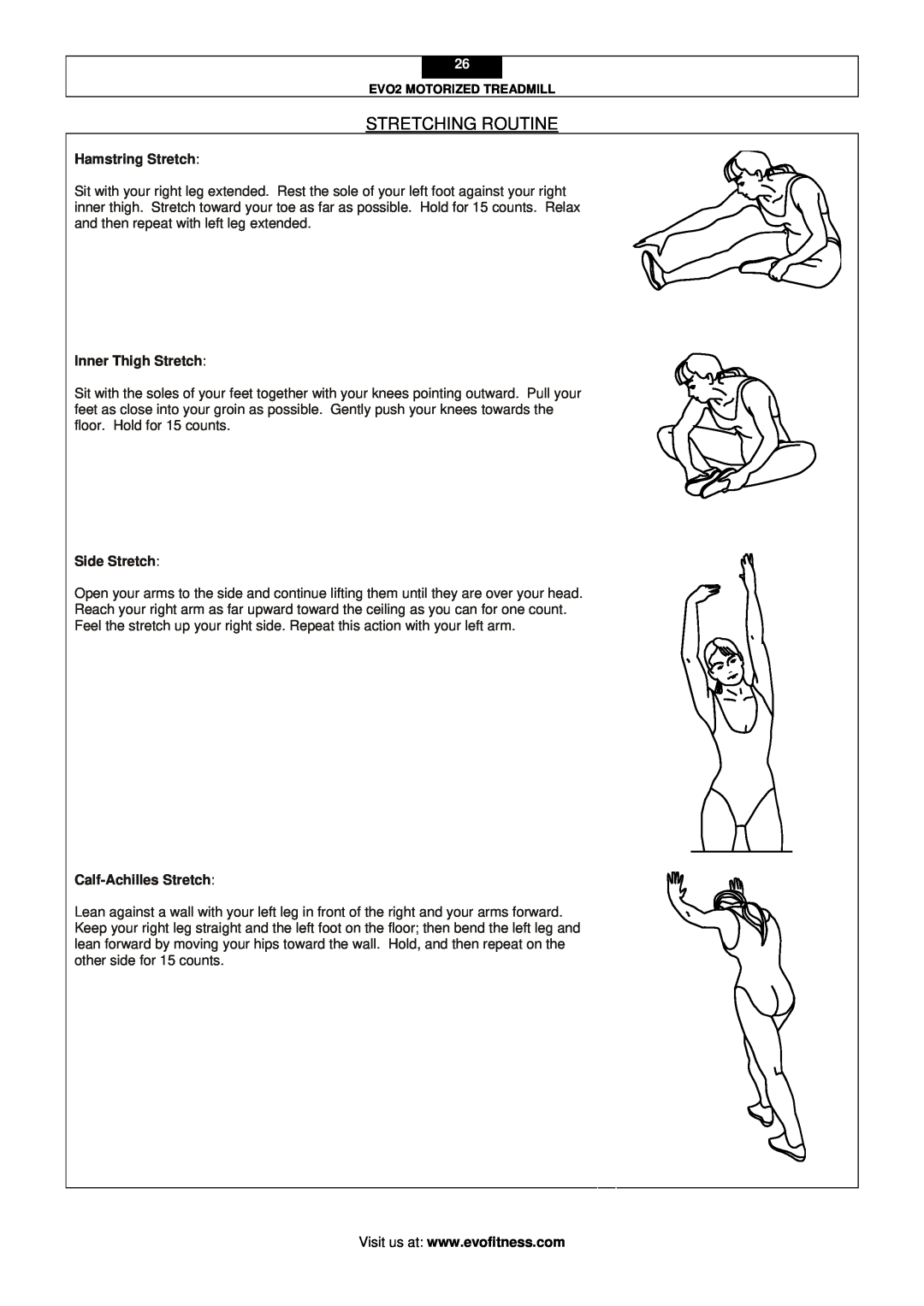 Evo Fitness EVO2 Hamstring Stretch, Inner Thigh Stretch, Side Stretch, Calf-Achilles Stretch, Stretching Routine 