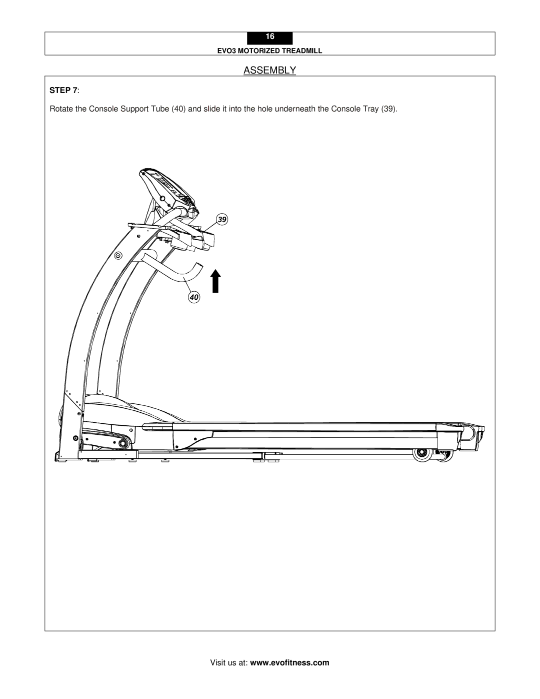 Evo Fitness EVO3 user manual Assembly 