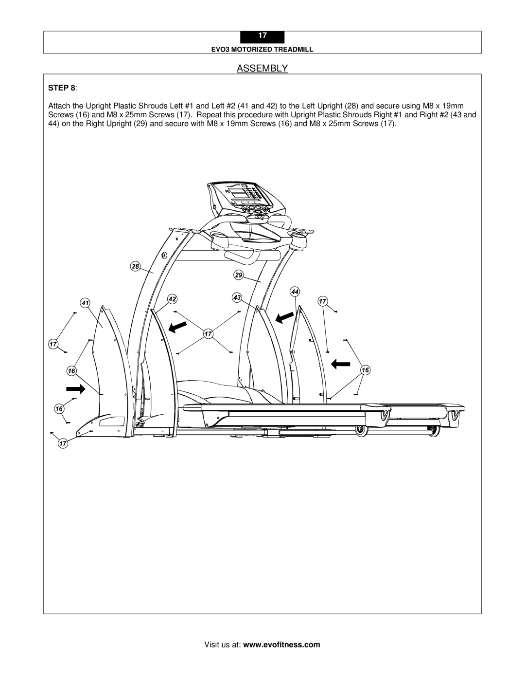 Evo Fitness EVO3 user manual Assembly 