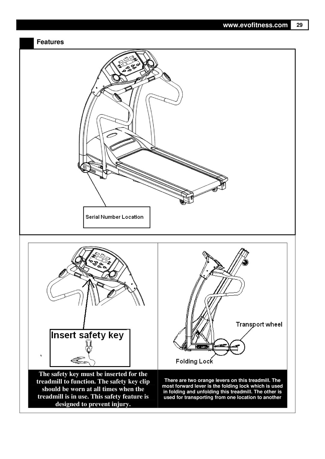 Evo Fitness FX40HR user manual Features 