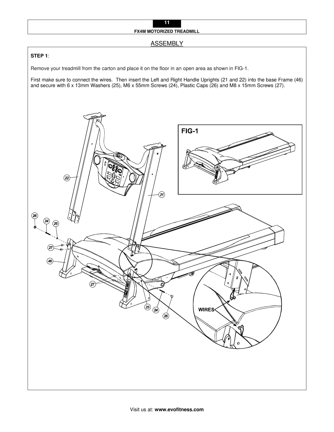 Evo Fitness FX4M user manual Assembly, Step 