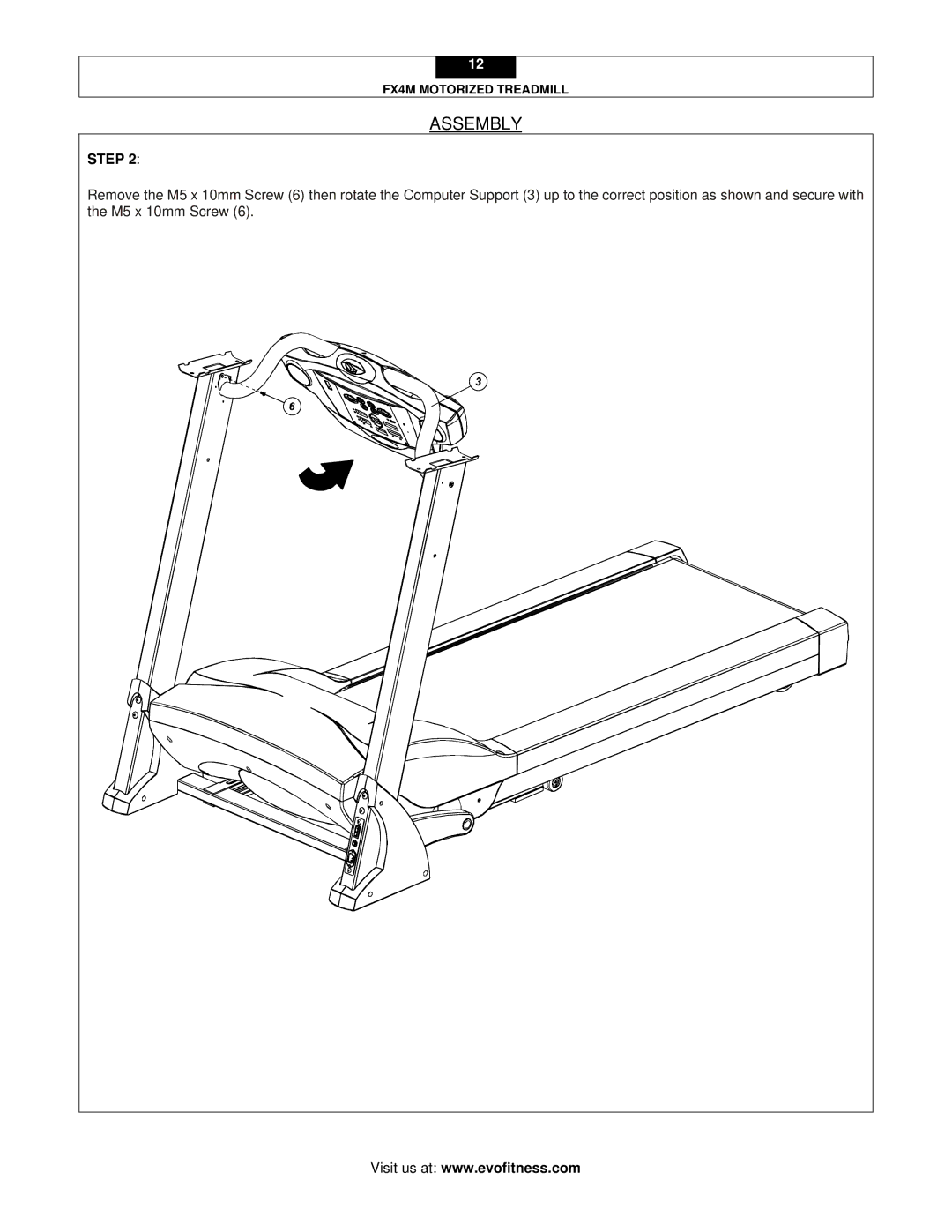 Evo Fitness FX4M user manual Assembly 