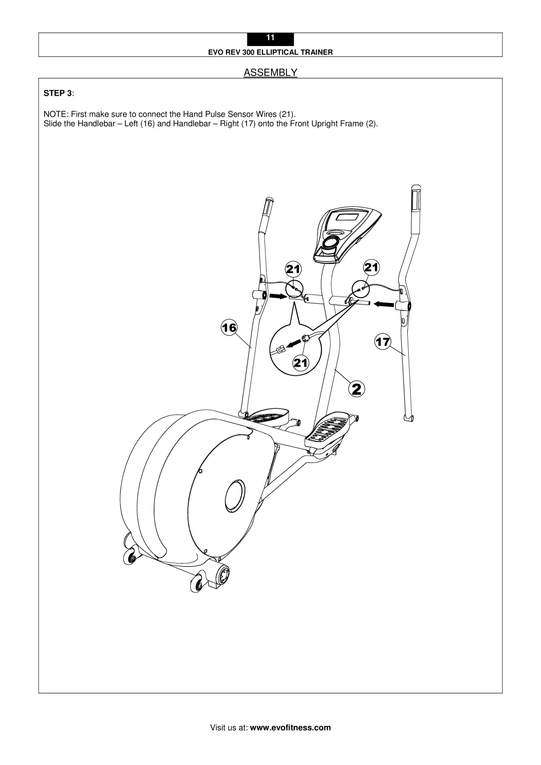 Evo Fitness Rev 300 user manual Assembly 