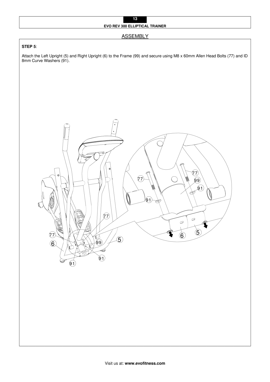 Evo Fitness Rev 300 user manual Assembly 