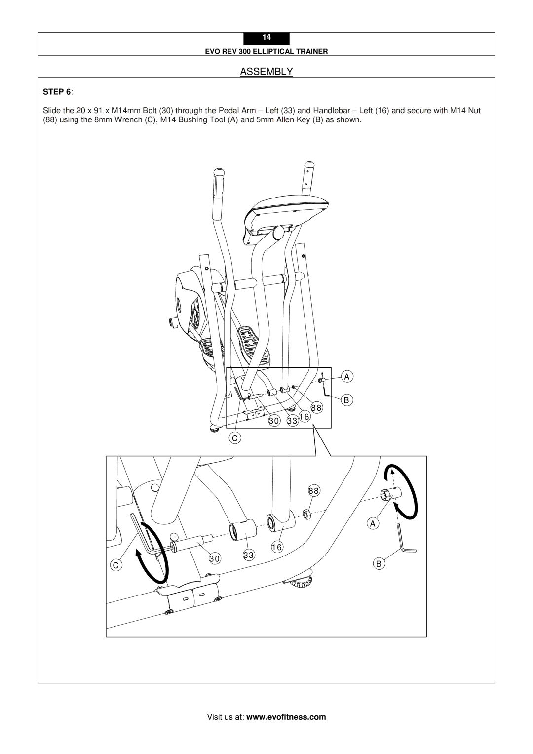 Evo Fitness Rev 300 user manual 30 3316 