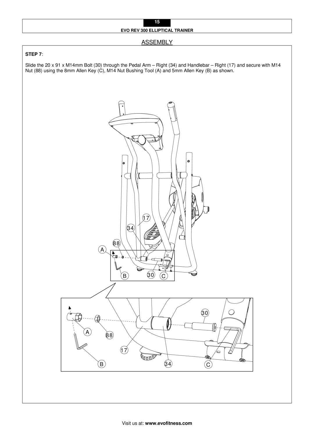 Evo Fitness Rev 300 user manual 30 C 