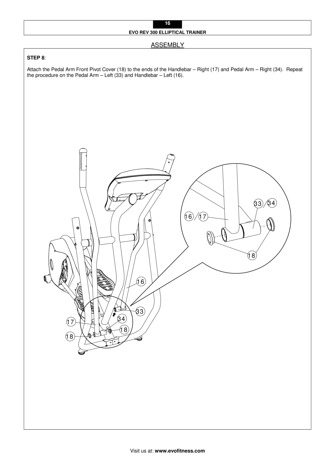 Evo Fitness Rev 300 user manual Assembly 