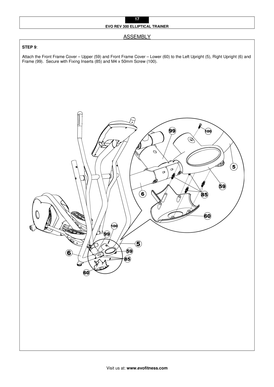 Evo Fitness Rev 300 user manual Assembly 