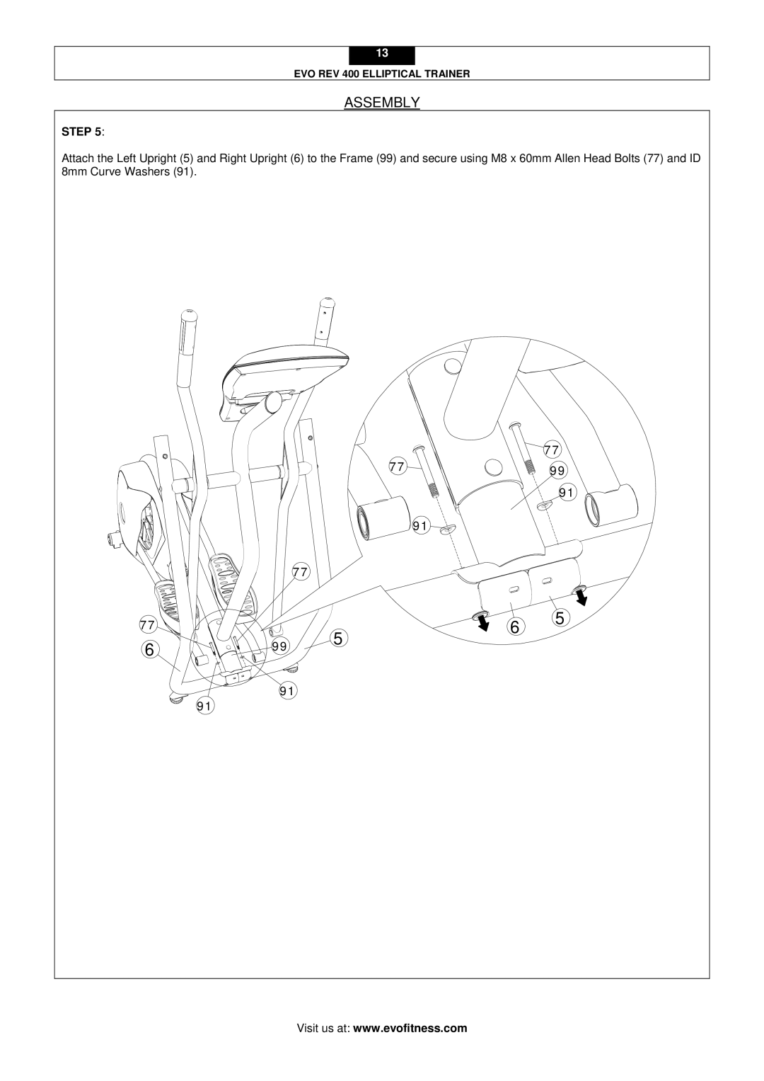 Evo Fitness REV 400 user manual Assembly 