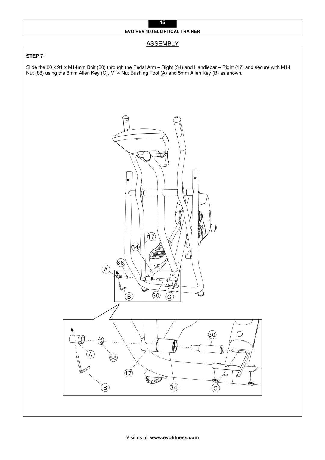 Evo Fitness REV 400 user manual 30 C 