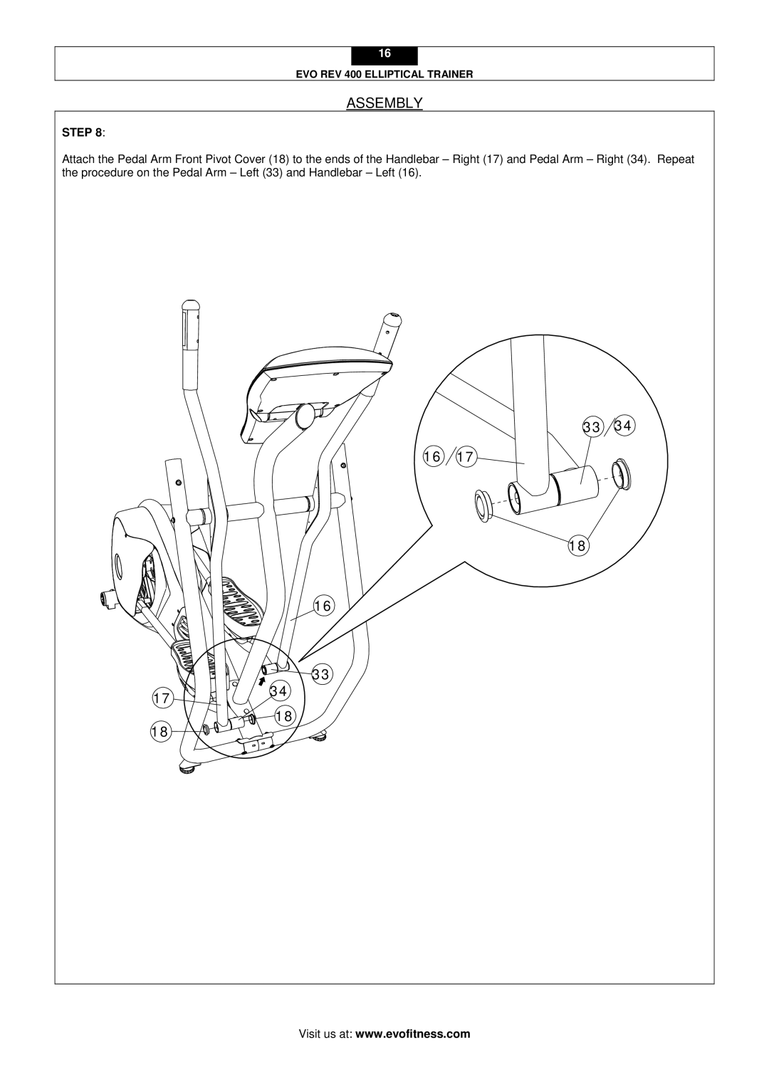 Evo Fitness REV 400 user manual Assembly 