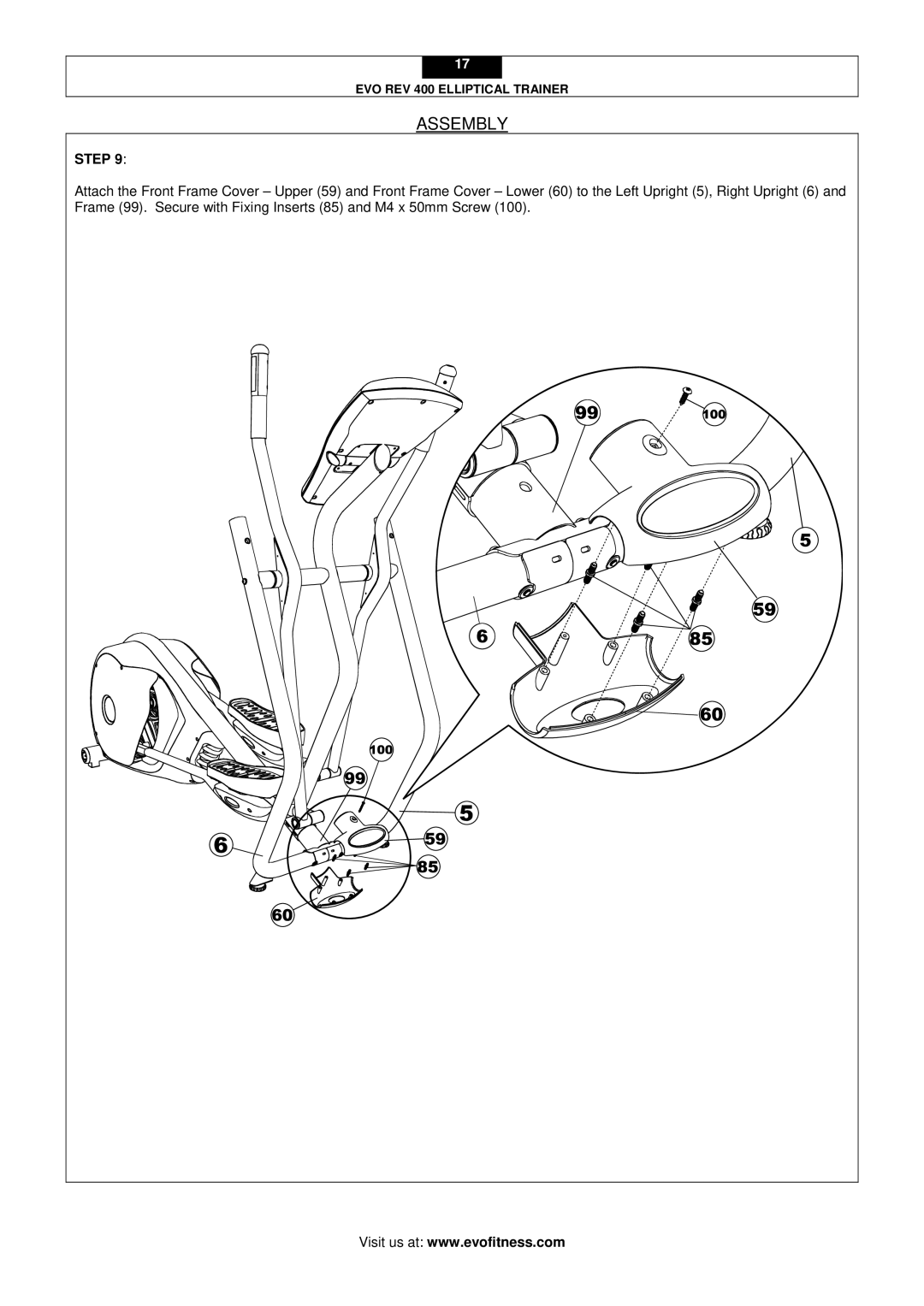 Evo Fitness REV 400 user manual Assembly 