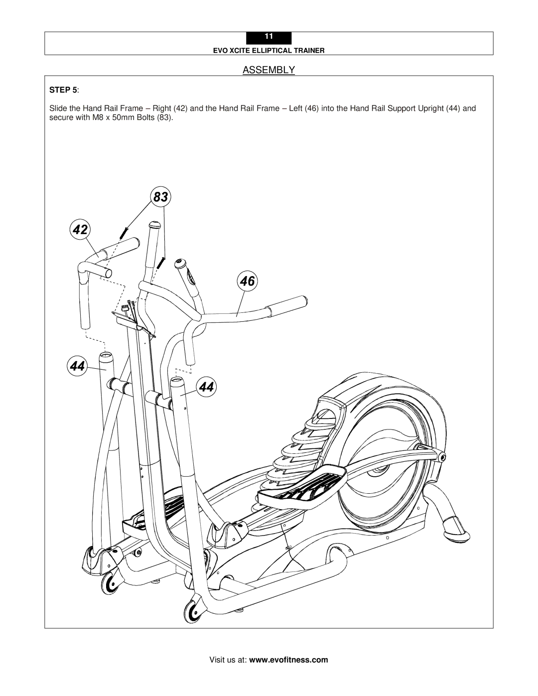 Evo Fitness XCITE user manual Assembly 