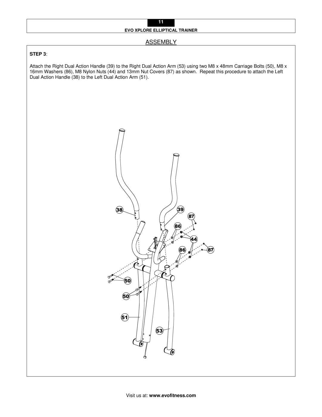 Evo Fitness XPLORE user manual Assembly 