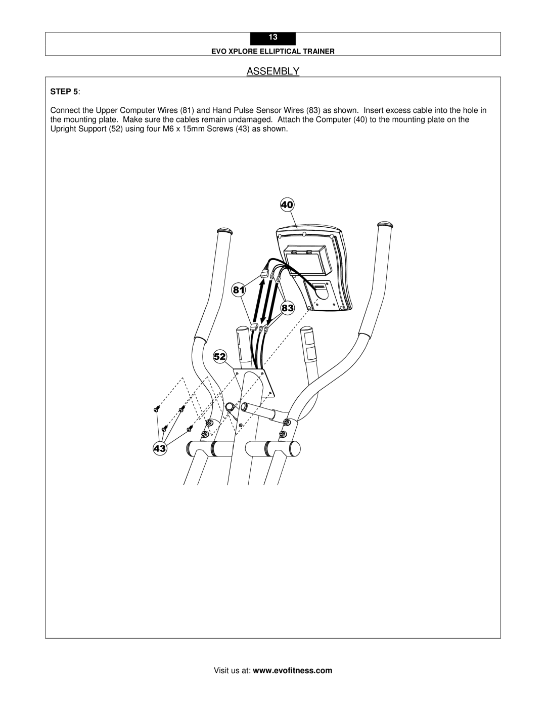 Evo Fitness XPLORE user manual Assembly 