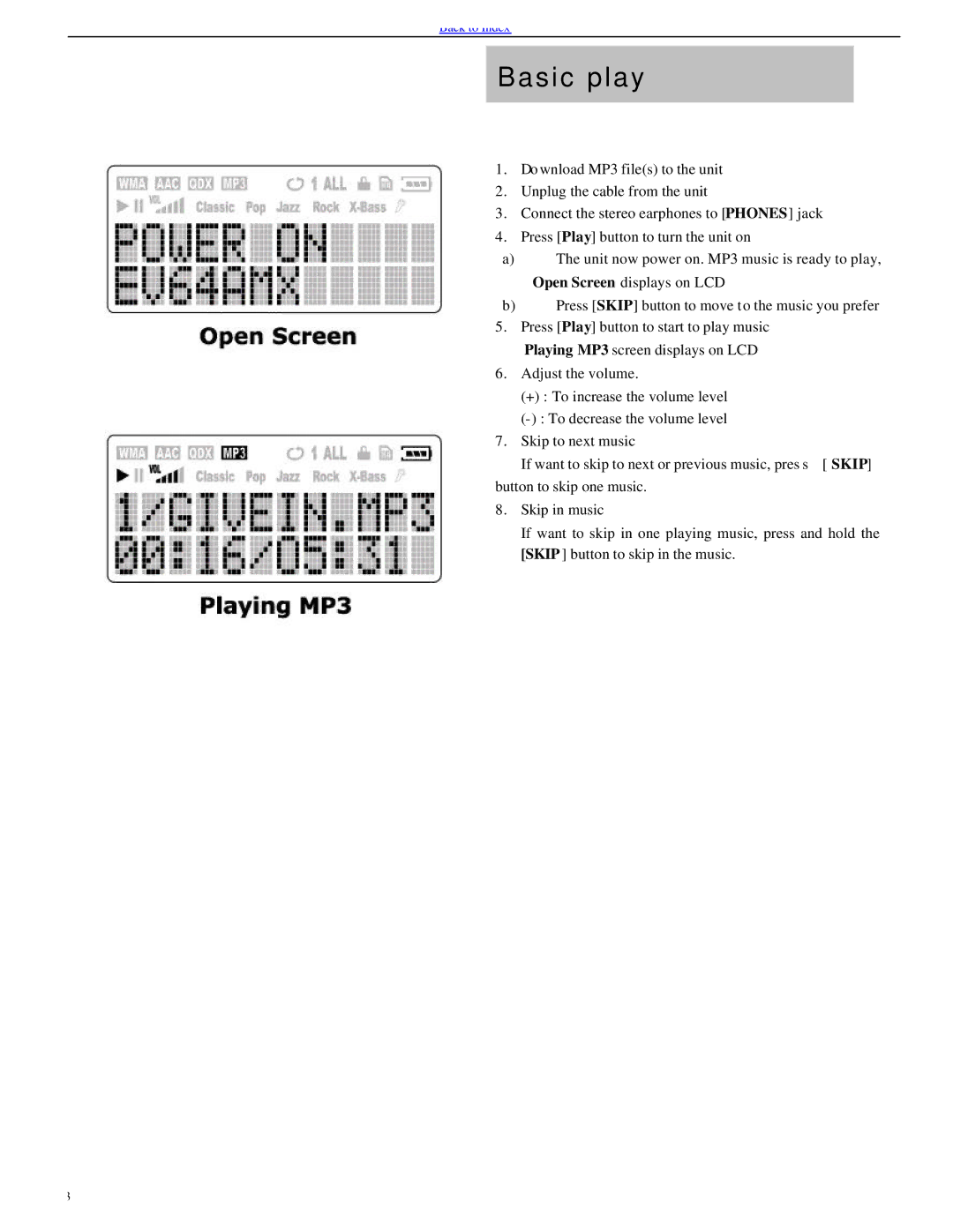 Evolution Technologies EV64AMX operating instructions Basic play 