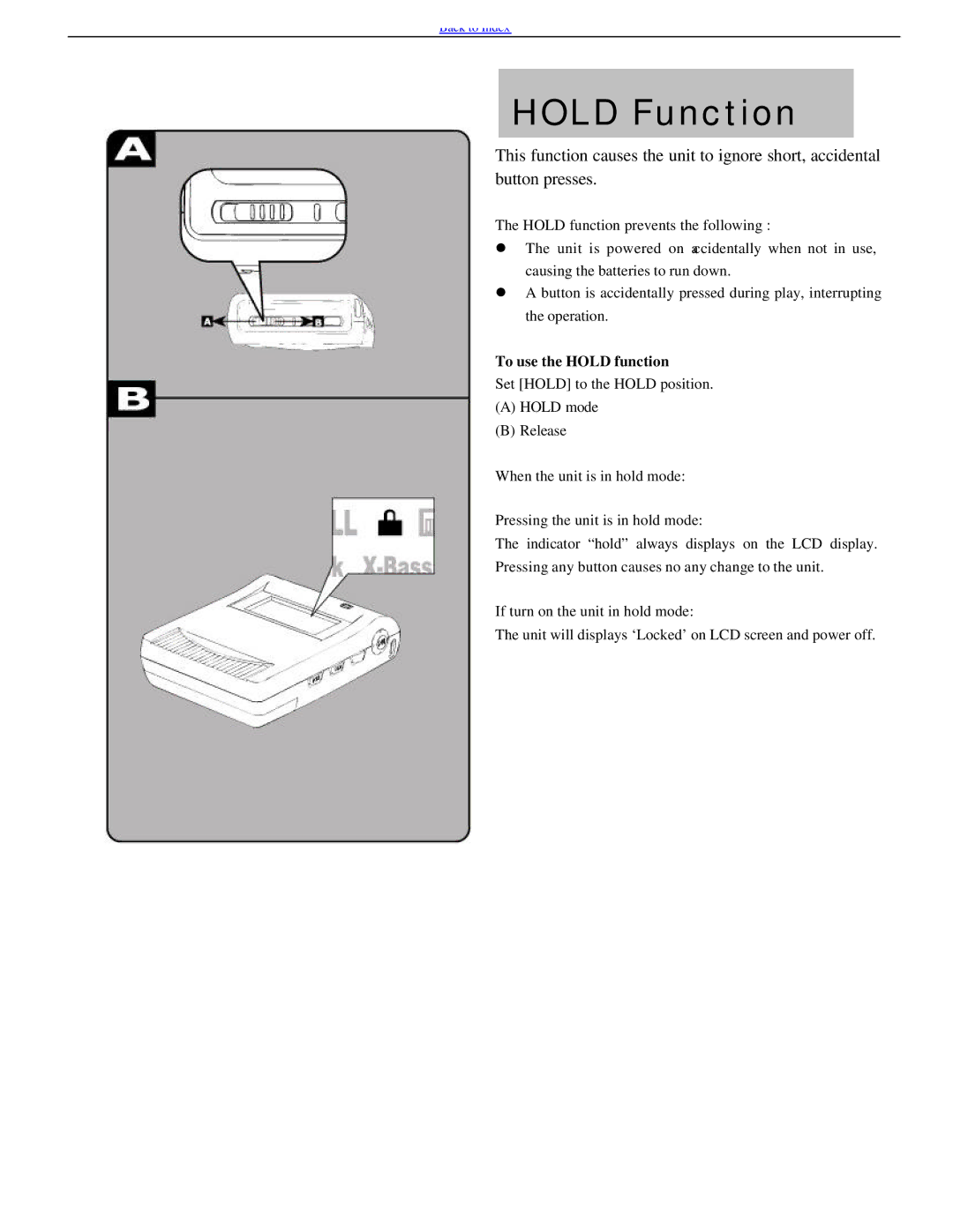 Evolution Technologies EV64AMX operating instructions Hold Function, To use the Hold function 