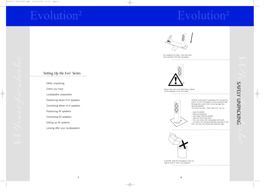 Evolution Technologies EVO8, EVO40, EVO-50, EVO20, EVO30 user manual Safely Unpacking, Setting Up the Evo² Series 