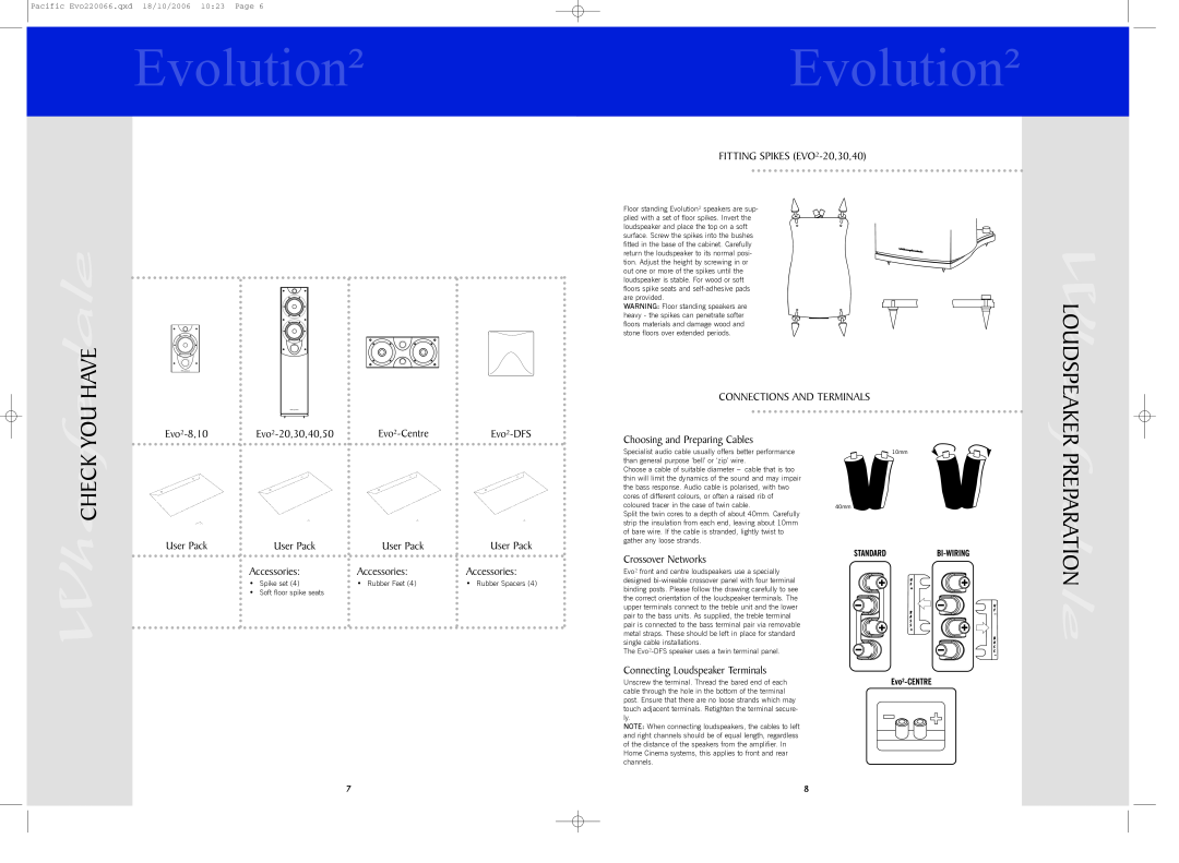 Evolution Technologies EVO40, EVO-50, EVO20, EVO30, EVO8 user manual Have, Loudspeaker Preparation, Evolution² 