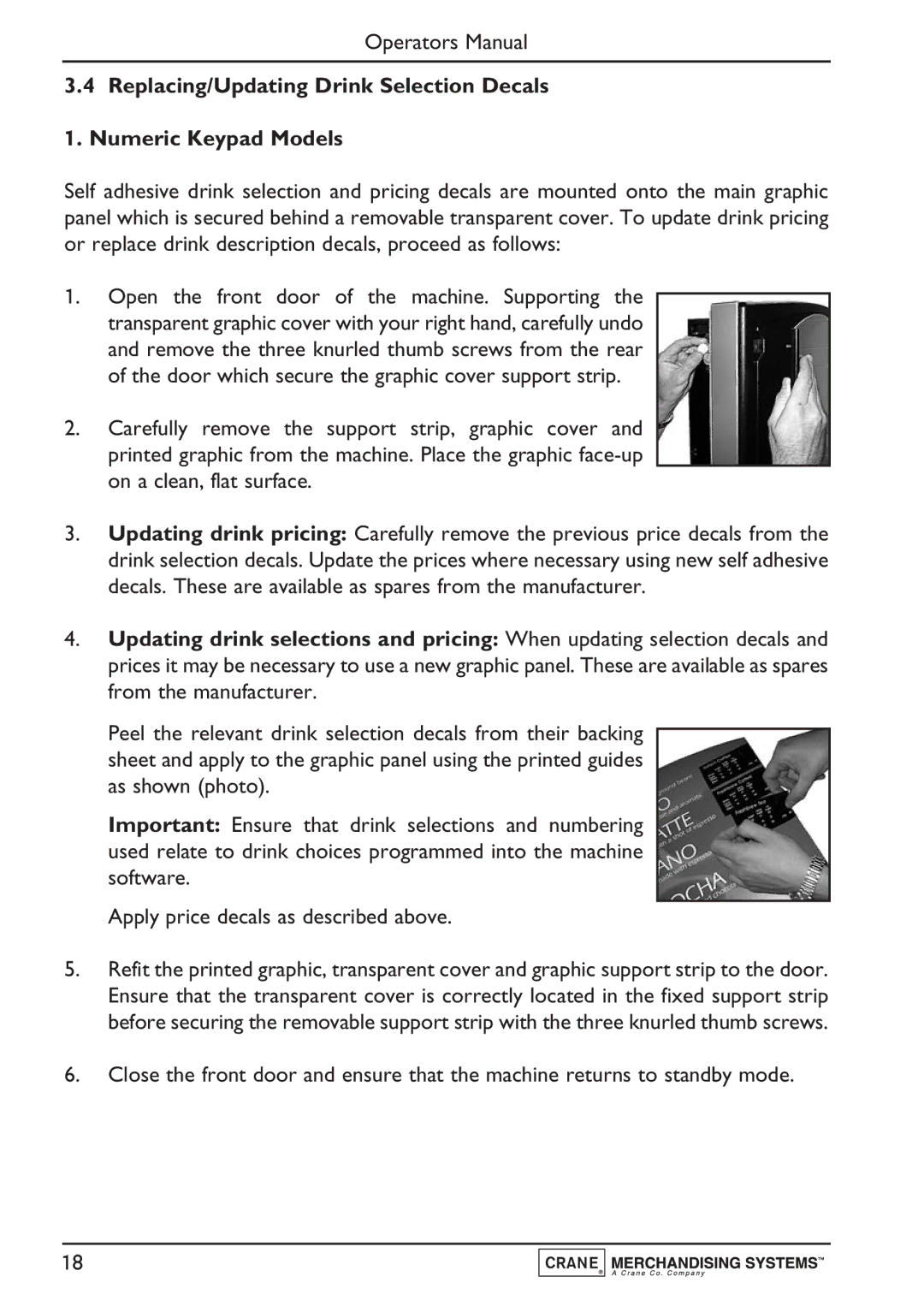 Evolution Technologies PR10908000, Instant, Freshbrew & Espresso (B2C) Machine manual Operators Manual 