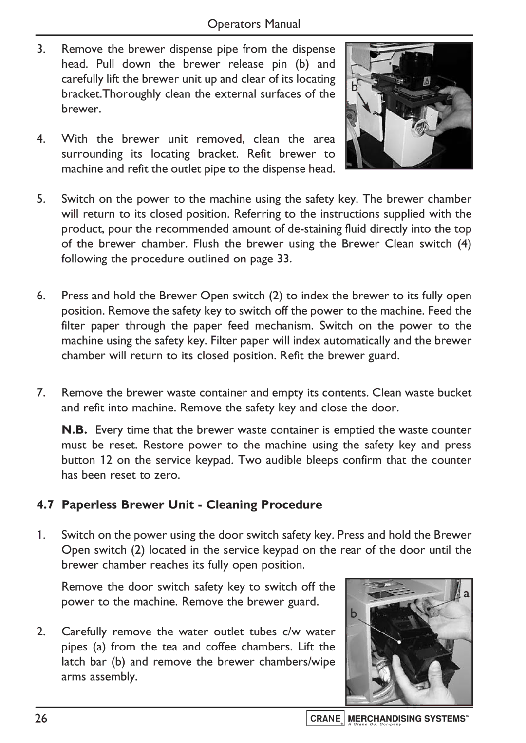 Evolution Technologies PR10908000, Instant, Freshbrew & Espresso (B2C) Machine Paperless Brewer Unit Cleaning Procedure 