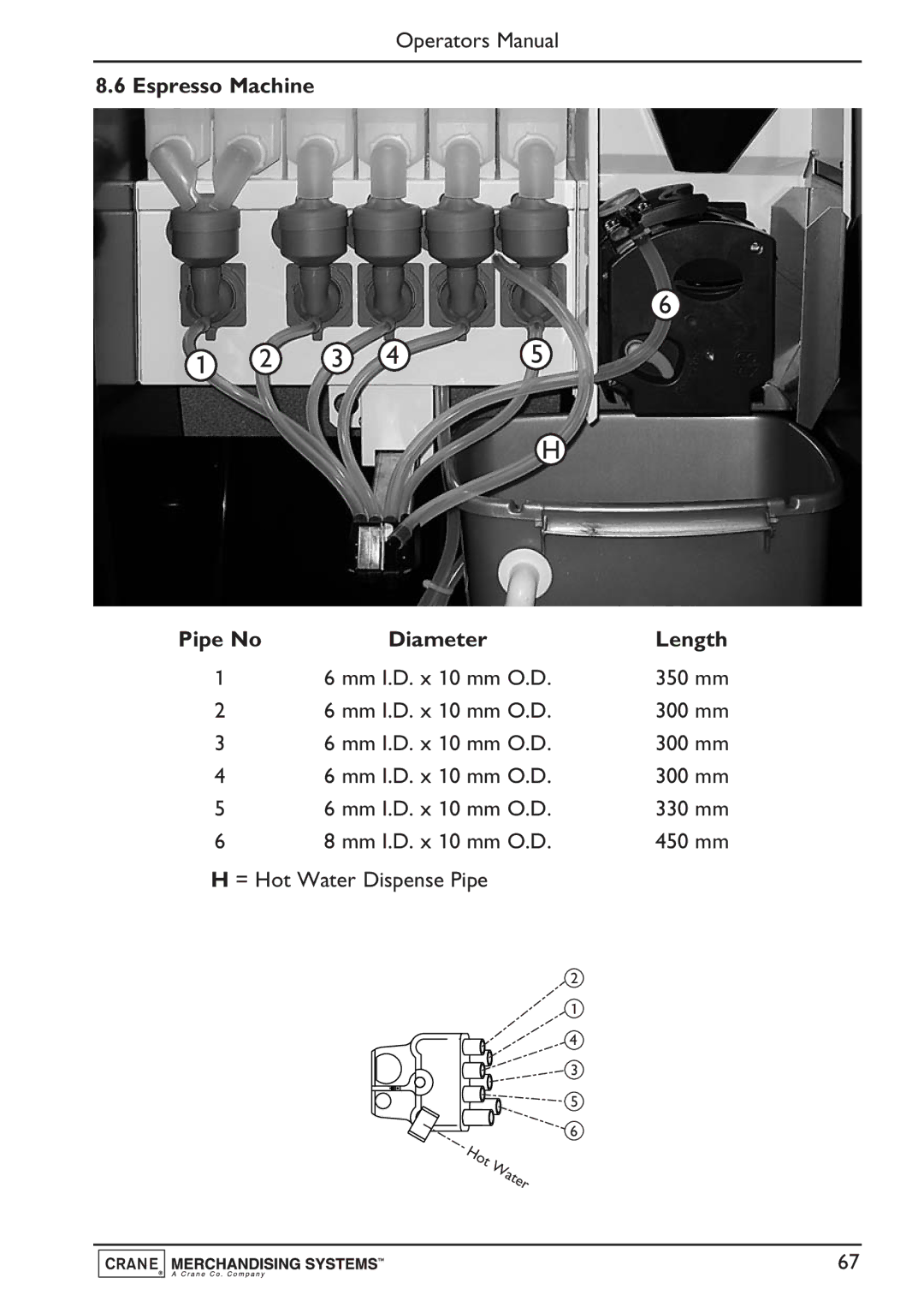 Evolution Technologies Instant, Freshbrew & Espresso (B2C) Machine, PR10908000 Espresso Machine Pipe No Diameter Length 