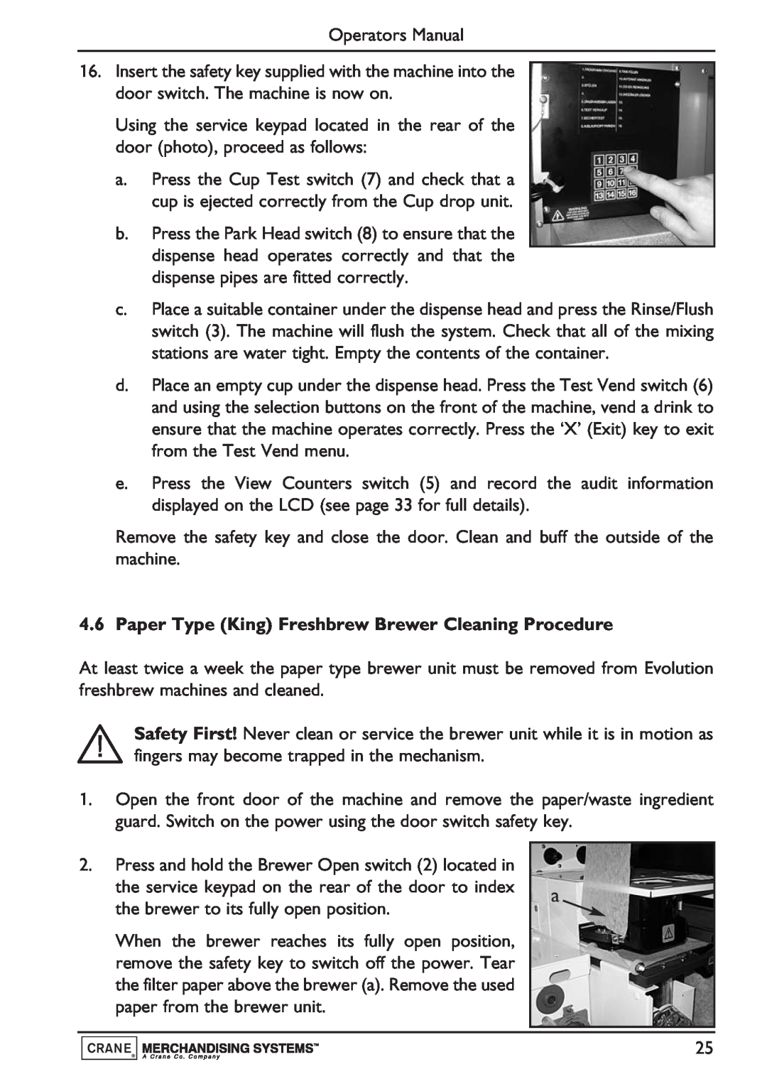 Evolution Technologies Instant, Freshbrew & Espresso (B2C) Machine Paper Type King Freshbrew Brewer Cleaning Procedure 