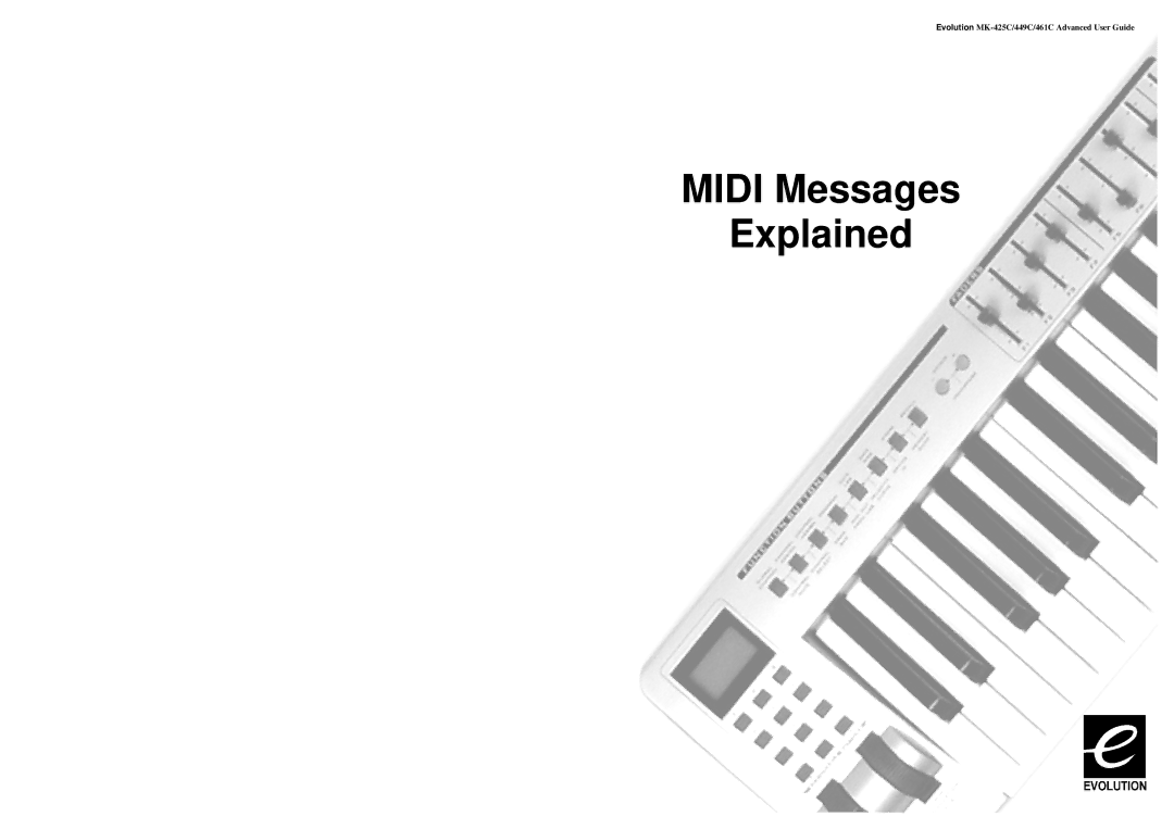 Evolution Technologies MK-416C manual Midi Messages Explained 