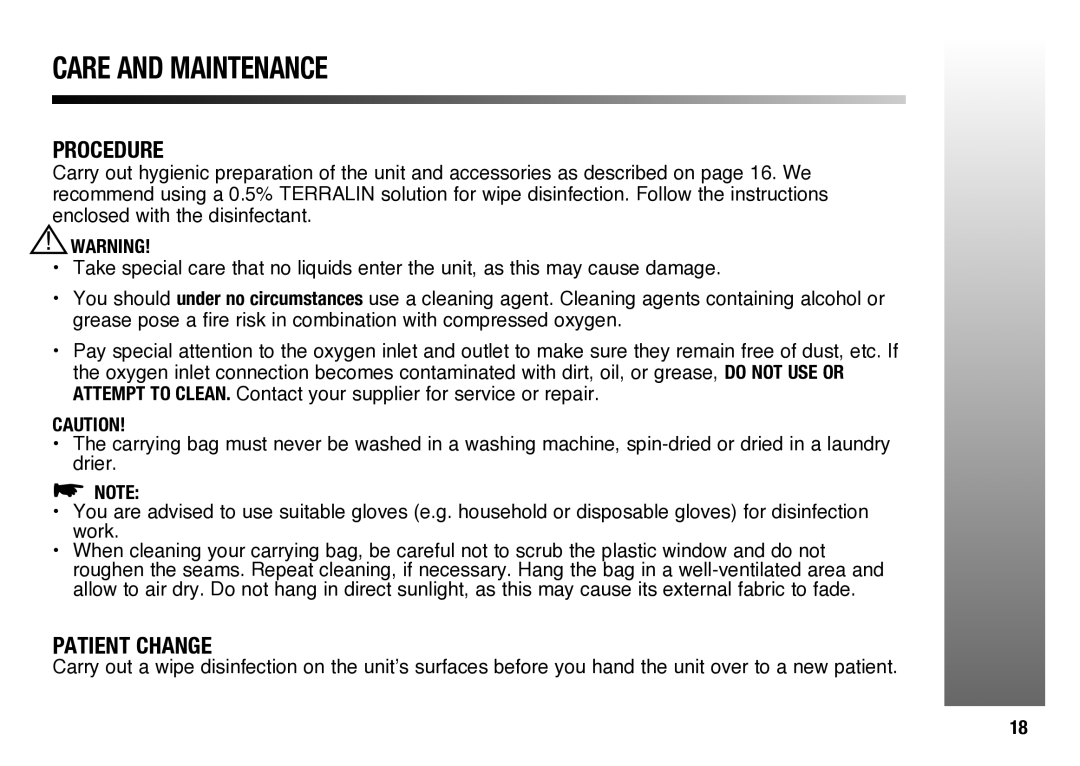 Evolution Technologies OM-900M manual Procedure, Patient Change 