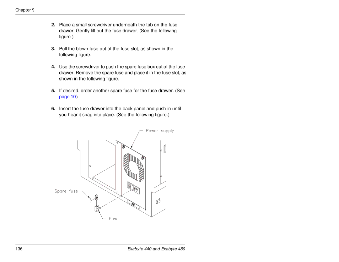 Exabyte 480, 440 manual 136 