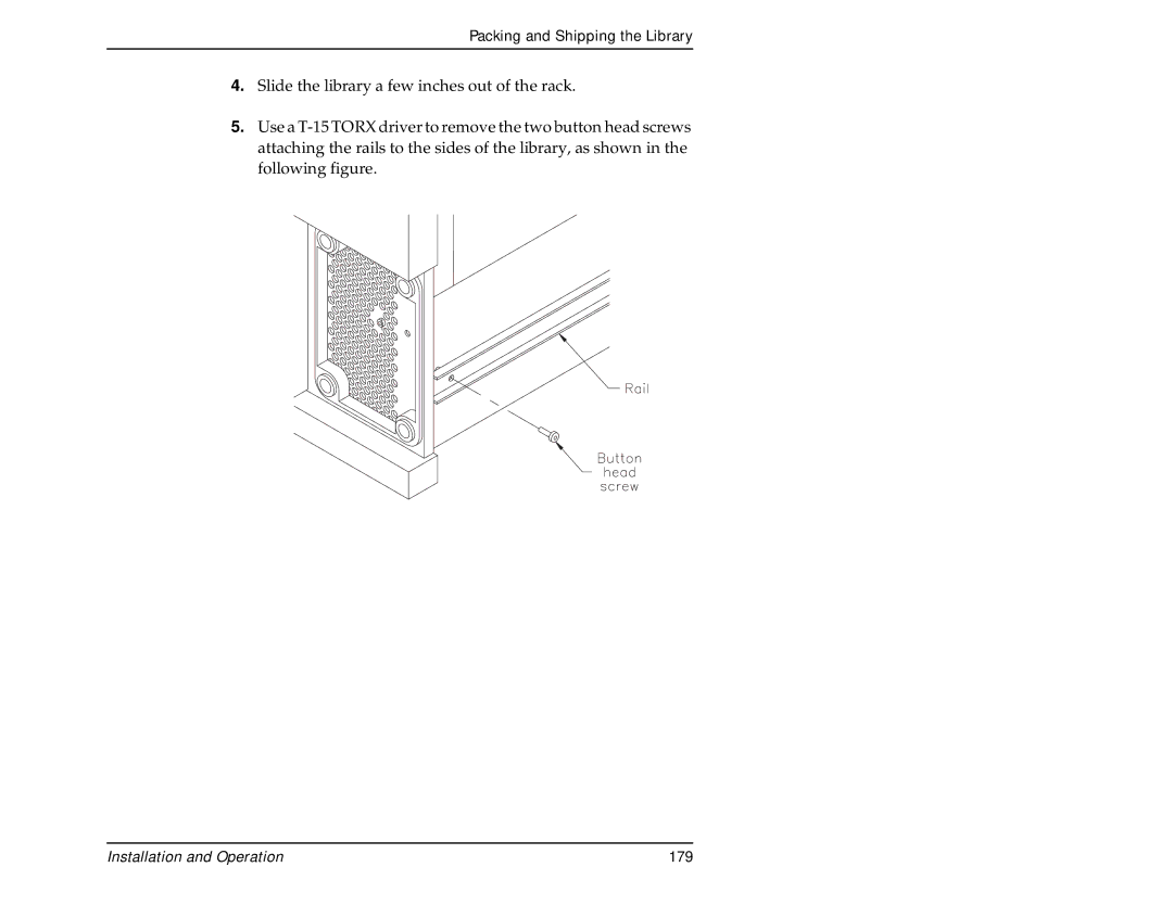 Exabyte 440, 480 manual Installation and Operation 179 