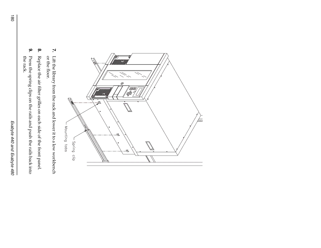 Exabyte 480, 440 manual 180 