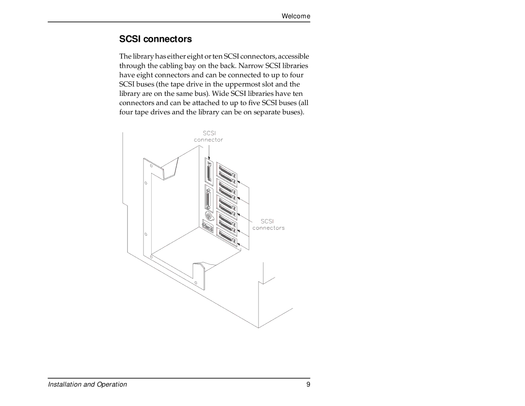 Exabyte 440, 480 manual Scsi connectors 