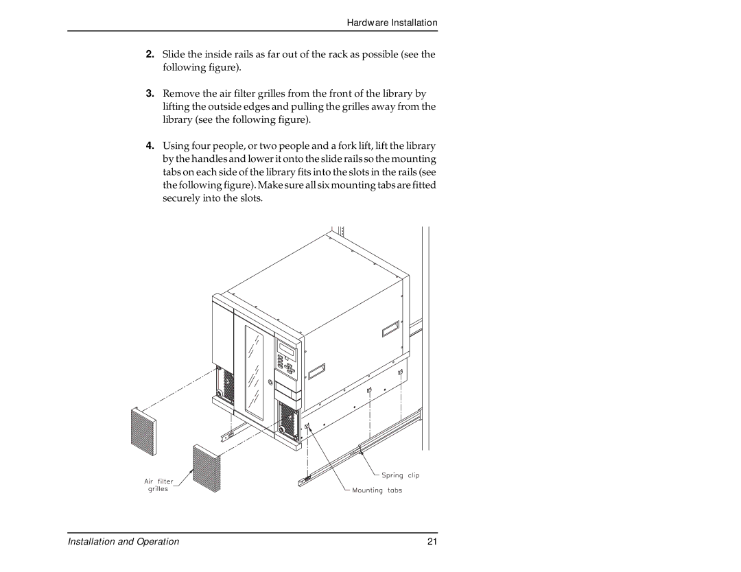 Exabyte 440, 480 manual Installation and Operation 