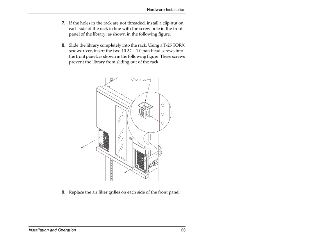 Exabyte 440, 480 manual Installation and Operation 