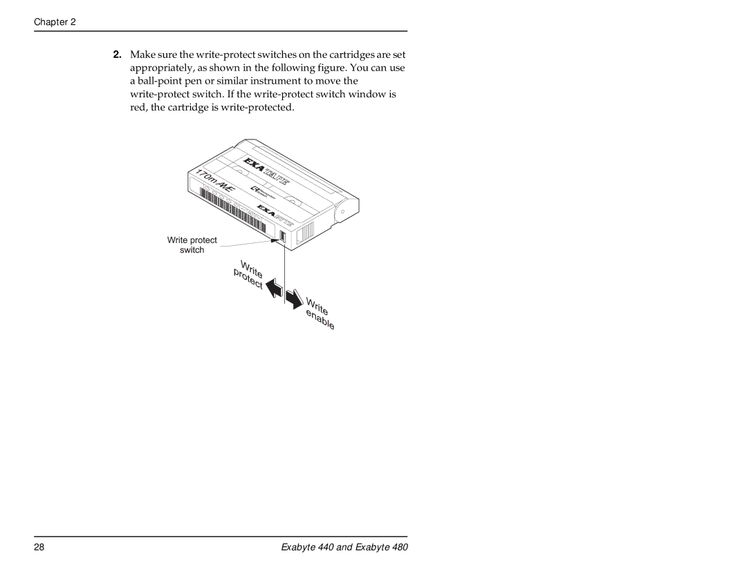 Exabyte 480 manual Exabyte 440 and Exabyte 