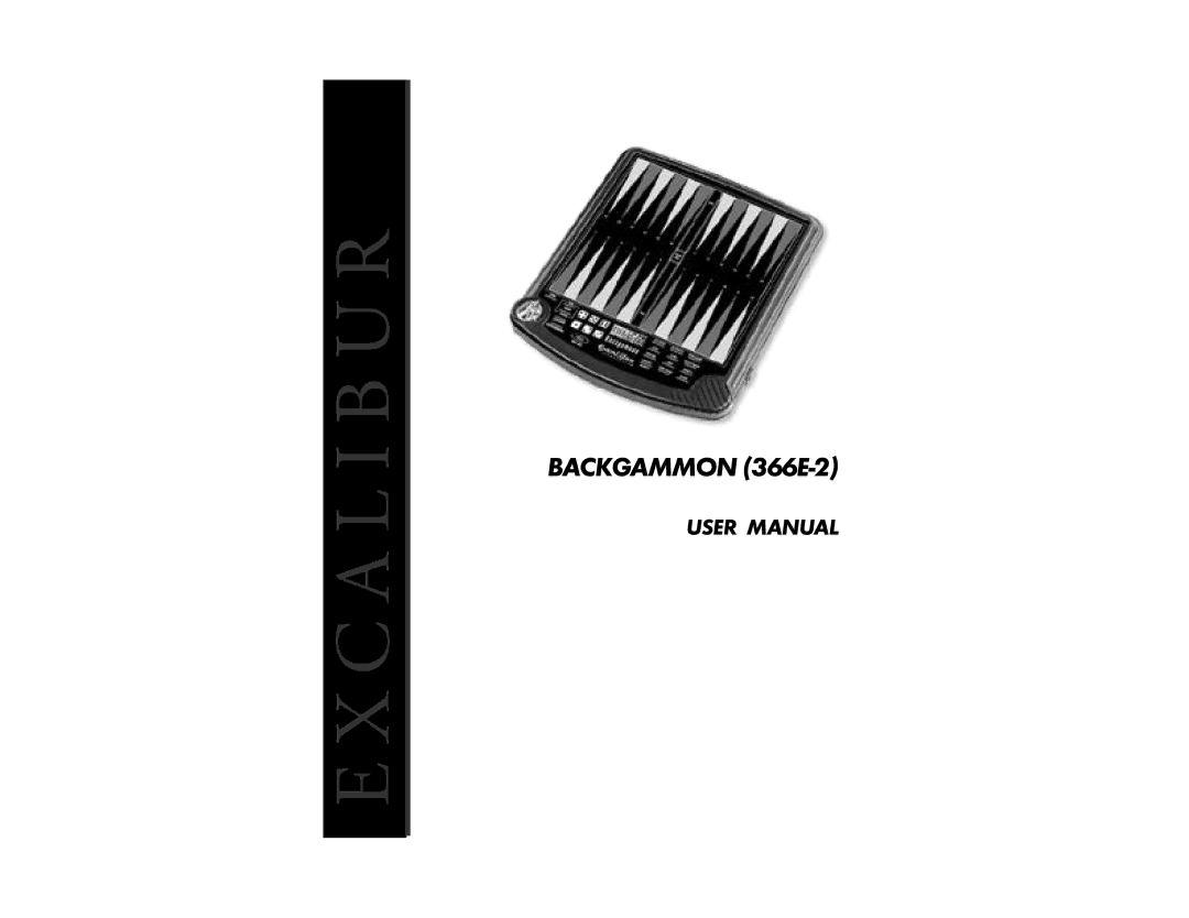 Excalibur electronic user manual Backgammon 366E-2 