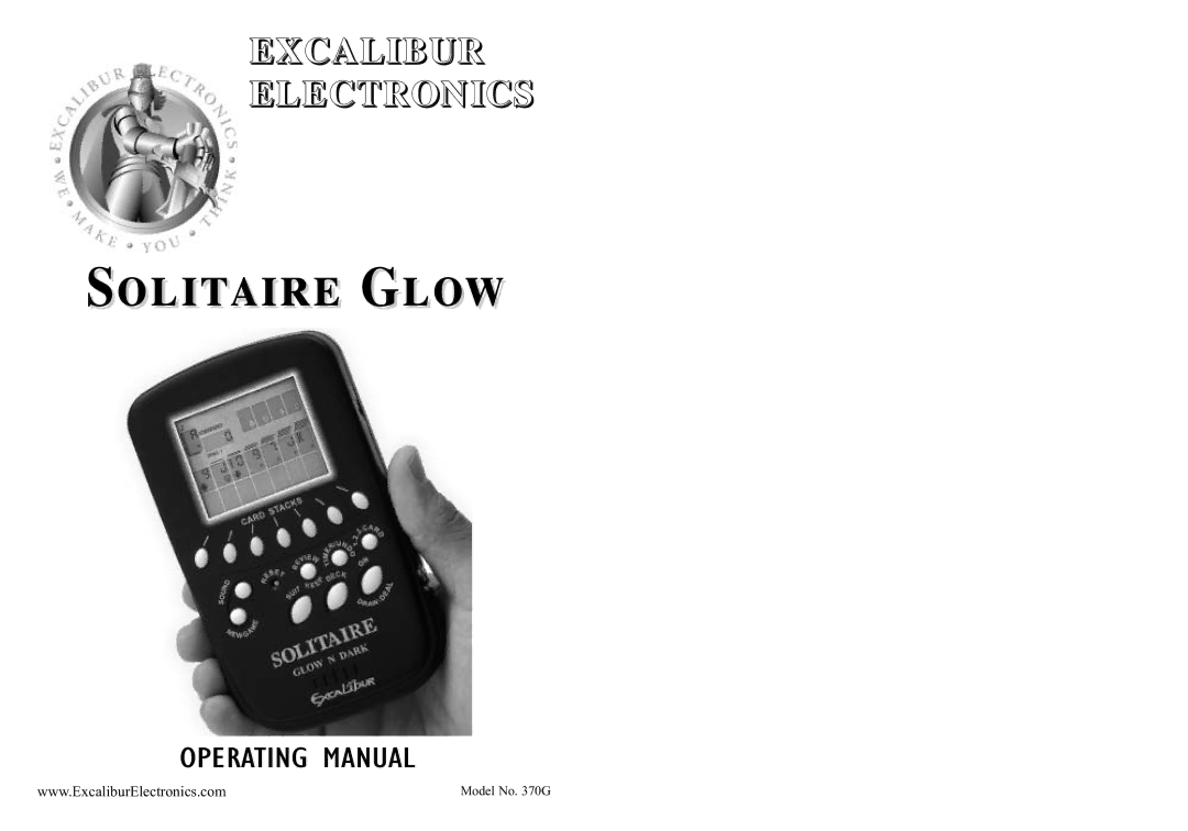 Excalibur electronic 370G manual Solitaire Glow 