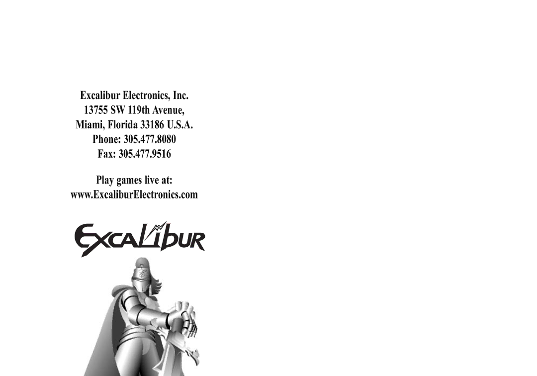 Excalibur electronic 370G manual 