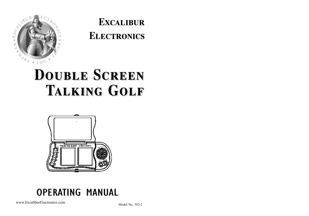 Excalibur electronic 383-2 manual Double Screen Talking Golf 