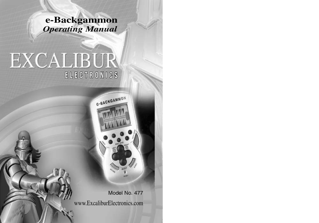 Excalibur electronic 477 manual Backgammon 