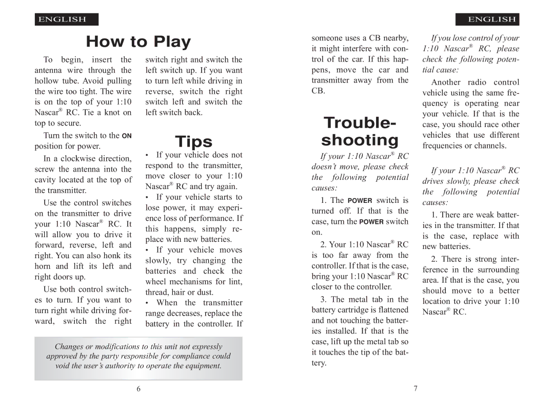 Excalibur electronic 9511-3 manual How to Play, Tips, Trouble Shooting 