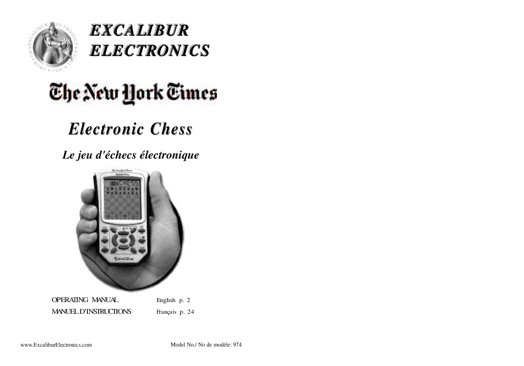 Excalibur electronic 974 manual Electronic Chess 