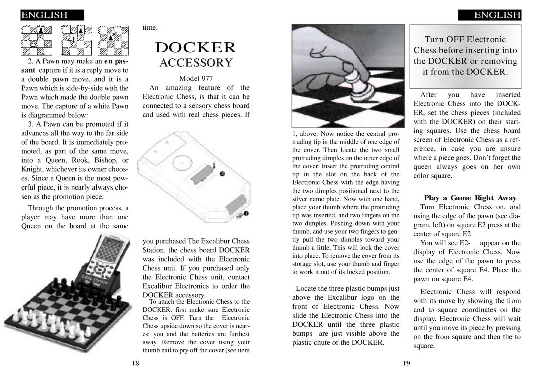 Excalibur electronic 974 manual Time.DOCKER 