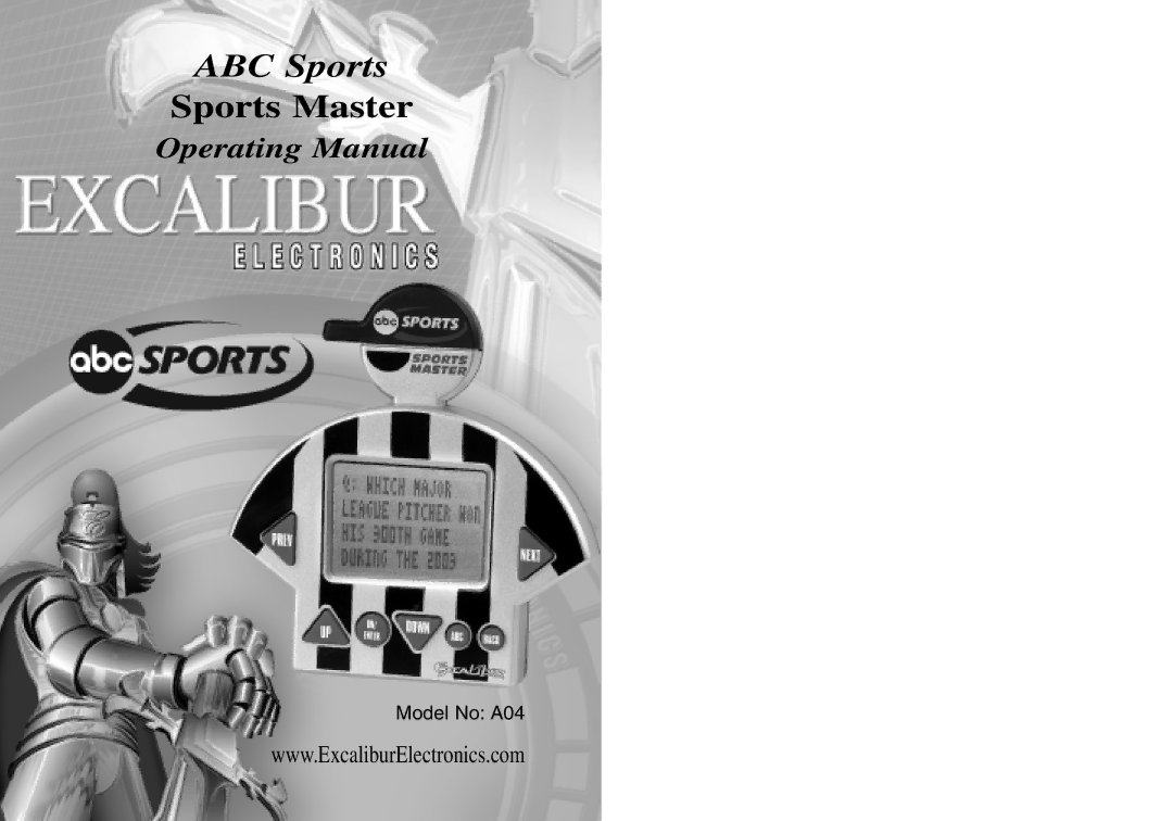 Excalibur electronic A04 manual ABC Sports 