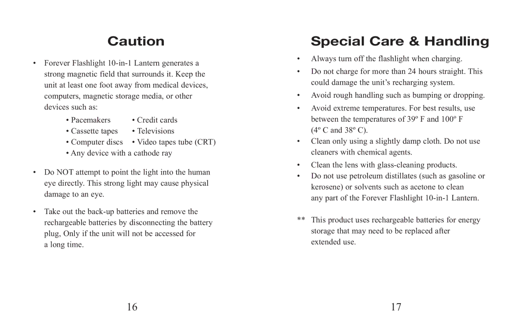 Excalibur electronic H691 manual Special Care & Handling 