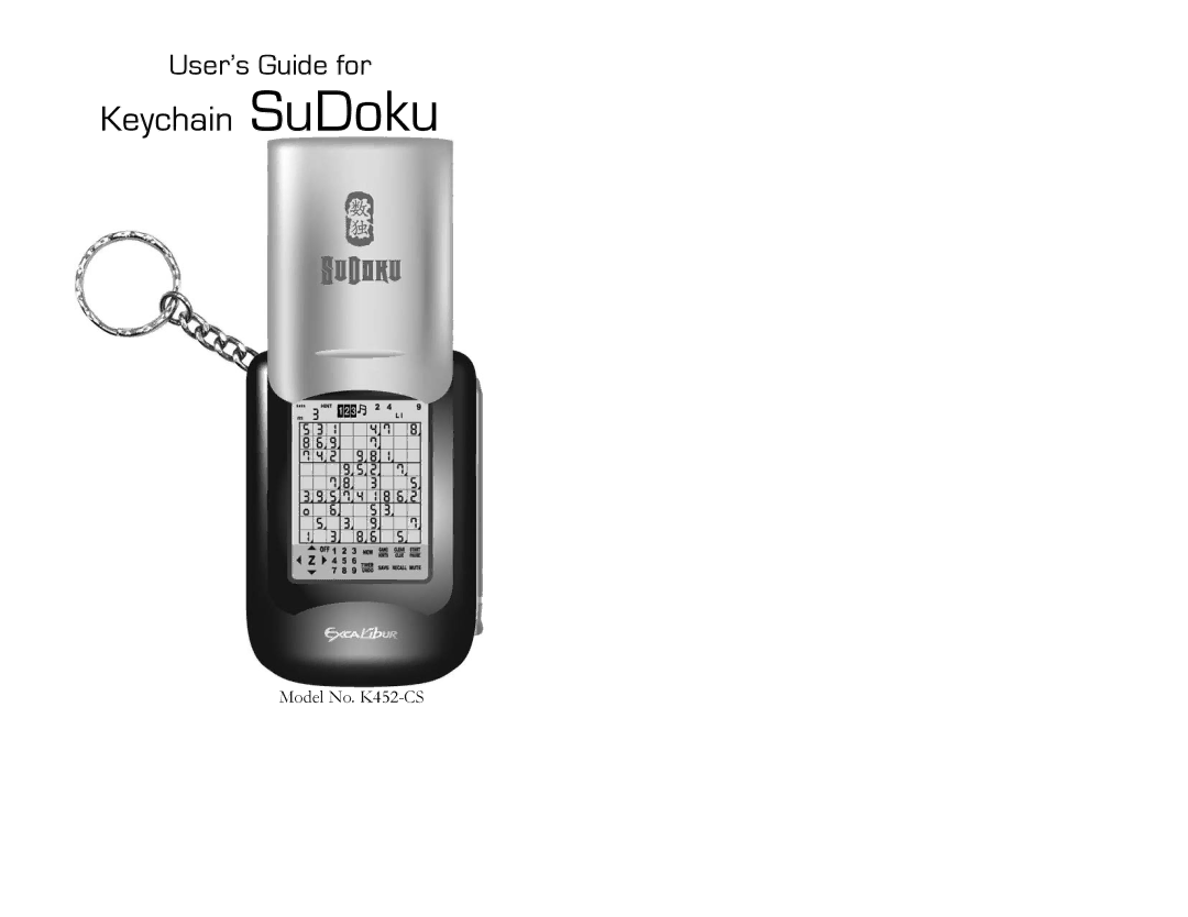 Excalibur electronic K452-CS manual Keychain SuDoku 