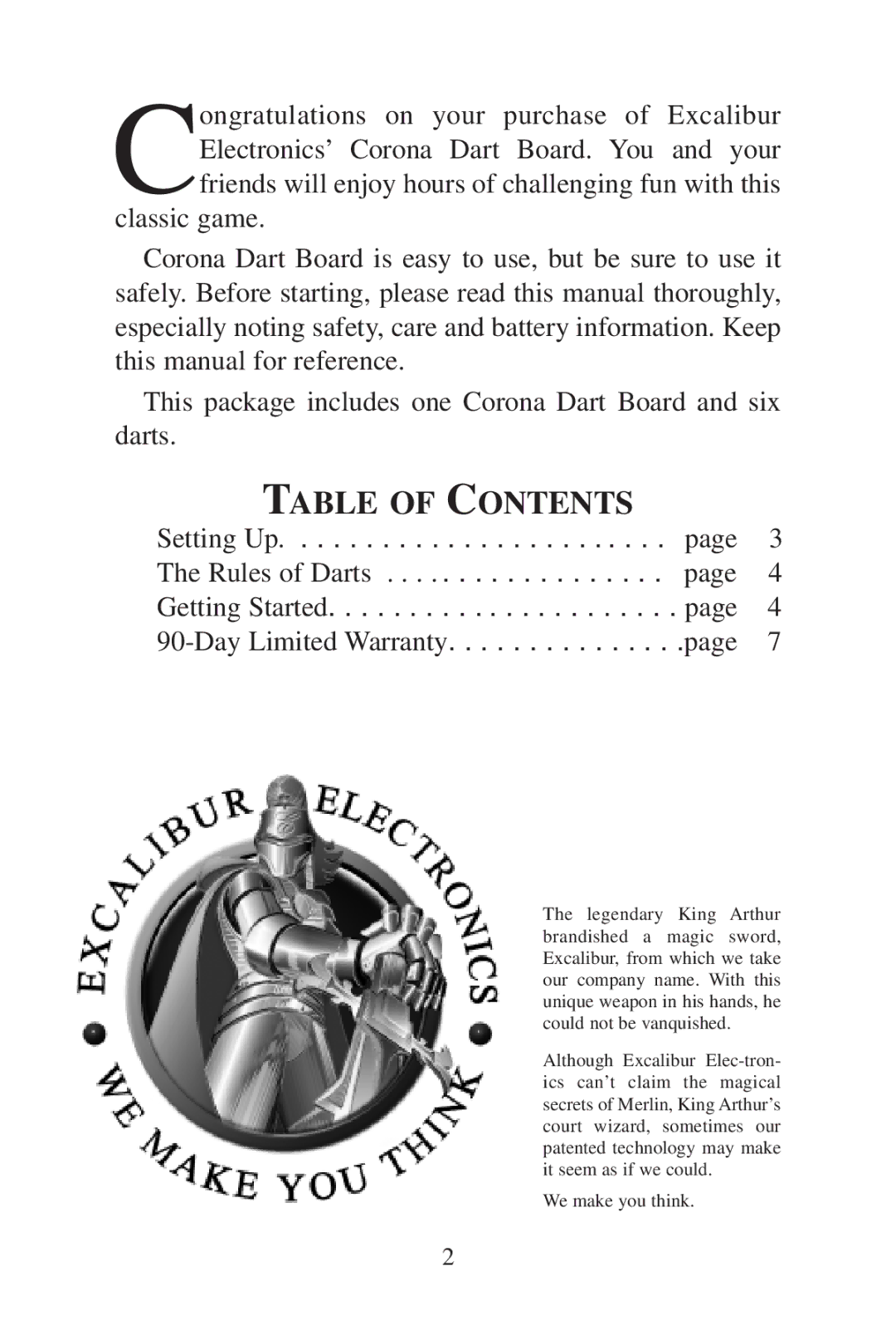 Excalibur electronic PL26 manual Table of Contents 