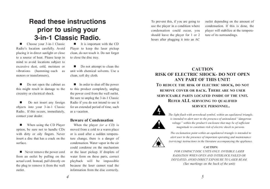 Excalibur electronic RD54 manual Read these instructions, Prior to using your 