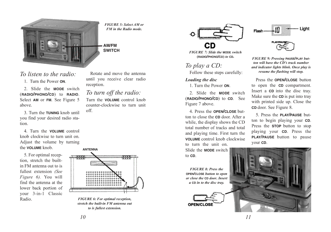 Excalibur electronic RD54 manual To listen to the radio 